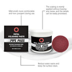 Metal Polishing Paste - Rust Buffing Cream with Pipe-Infused Pads | Restores Shine & Removes Oxidation, Tarnish, and Discoloration from Chrome, Aluminum, Brass, Exhausts, Wheels & Stainless Steel