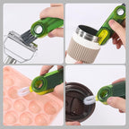 3 in 1 Cup Lid Gap Cleaning Brush Set, Multifunctional Insulation Bottle Cleaning Tools, Mutipurpose Tiny Silicone Cup Holder Cleaner, Home Kitchen Cleaning Tools (3Pcs Blue)