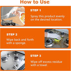 2PCS Heavy-Duty Oil Cleaner Stains,Clean Up Kitchen Oil Stains Spray,Multi-purpose Clean Up Kitchens Heavy Oil Duty,with 5 Sponge Scourers