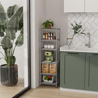Golpart Small 5 tire Shelves Storage Wire Shelving Unit Metal Shelf Adjustable Organizers Storage Shelving for Bathroom Laundry Room Kitchen Pantry10”D x 16”W x 60.2”H Silver