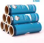 6.3 inch Large Lint Roller Refills Compatible with All Standard 6.3'' Wide Lint Rollers for Pet Hair, 50% Stickier, 60 Sheets per Refill, Pack of 6 Refills, 360 Sheets Total