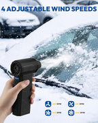 Compressed Air Duster, 130000RPM Super Power Rechargeable Cordless Electric Air Duster, 4 Gear Adjustable Mini Blower with LED Light for Electric Devices Computer Keyboard House Ourtdoor Car