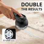 Fabric Shaver, Lint Remover Rechargeable with 3 Speeds, 6 Leaf Blades, Digital LED Display to Remove Fuzz Lint Balls for Clothes, Furniture, Sweater and Couch (Black)