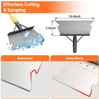 Ice Scraper Long Handle - Snow Removal Tool,Multifunctional Garden Cleaning Flat Shovel, Heavy Duty Floor Scraper Metal Sharp Blade for Lawn Edging,Sidewalk Weeding,Driveway Steps Snow Shovel 72"