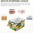 senya Large Storage Bins with Linen Collapsible Foldable Storage Cubes Fabric Closet Organizer Containers box with Flip-Top Lid for Home Bedroom Office 16.7 x 12.6 x 11.8in (Football)