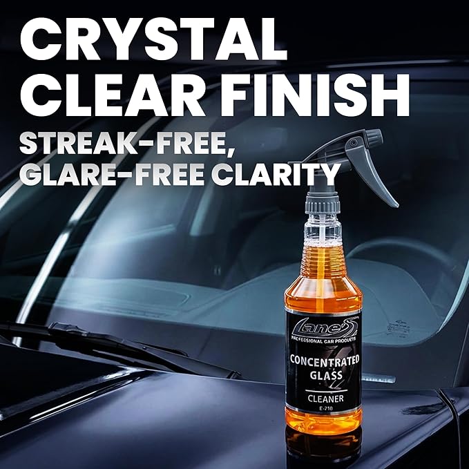 LANE'S Concentrated Auto Glass Cleaner | Tint-Safe Car Windshield, Window Cleaner | Removes Automotive Smoke Film, Fingerprints, & Smudges | Streak-Free, Safe for All Glasses | 16oz