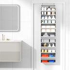 Mefirt Over The Door Organizer, 6 Shelf Door Hanging Organizers with 6 Large Capacity Pockets, Behind Door Storage Hanging Shelves for Closet Wall Bathroom Bedroom Nursery
