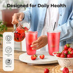 100 Pack 20 oz Clear Plastic Cups with Flat Lids and Straws, Disposable Iced Coffee To Go Cups, Plastic Smoothie Cold Drink Cup for Party, Picnic, Travel