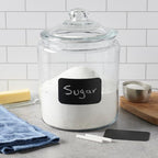 Anchor Hocking Heritage Hill Glass Jar with Lid, 2 Gallon Capacity, with 2 Chalkboard Labels and Chalk