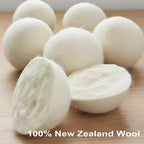 Wool Dryer Balls 6-Pack L - Natural Reusable Laundry Fabric Softener, Reduces Wrinkles & Drying Time, Hypoallergenic, Leaves Fabrics Naturally Soft and Fluffy