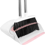 Broom with Dustpan Combo Set for Home 54-in Long Adjustable Handle Angle Broom and Dustpan Set with Dustpan Comb Teeth for Sweeping Pet Hair Food Dirt Kitchen