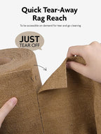 Fantasticlean Microfiber Cleaning Cloth Roll -40 Pack, Tear Away Microfiber Towels, 12" x 12", Reusable, Washable, Scratch Free, Ultra Absorbent for All-Around Cleaning Supplies (TAN)