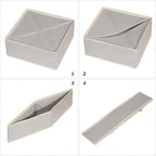 DIOMMELL Set of 4 Foldable Cloth Storage Box Closet Dresser Drawer Organizer Fabric Baskets Bins Containers Divider for Clothes Underwear Socks Lingerie Clothing, Grey 40-0000