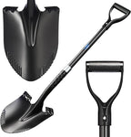 CKG Carbon Garden Shovel for Digging 43 Inches, Cold Steel Heavy Duty Gardening Shovel with Round Blade and Comfortable D Grip Spade Shovel for Gardening, Landscaping, Construction, Round Blade