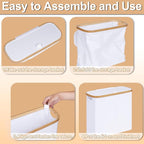 efluky Toilet Paper Basket 28L, Toilet Paper Holder with Lid for Bathroom, Free Standing Storage Organizer Holds Up to 9-12 Rolls (White, 1)