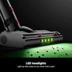 Honki Cordless Vacuum Cleaner for Home, Powerful Stick Vacuum with Rechargeable Battery, Green Light Anti-Tangle Brush, 6-in-1 Lightweight Handheld Vacuum for Pet Hair, Hard Floor, Carpet, Red