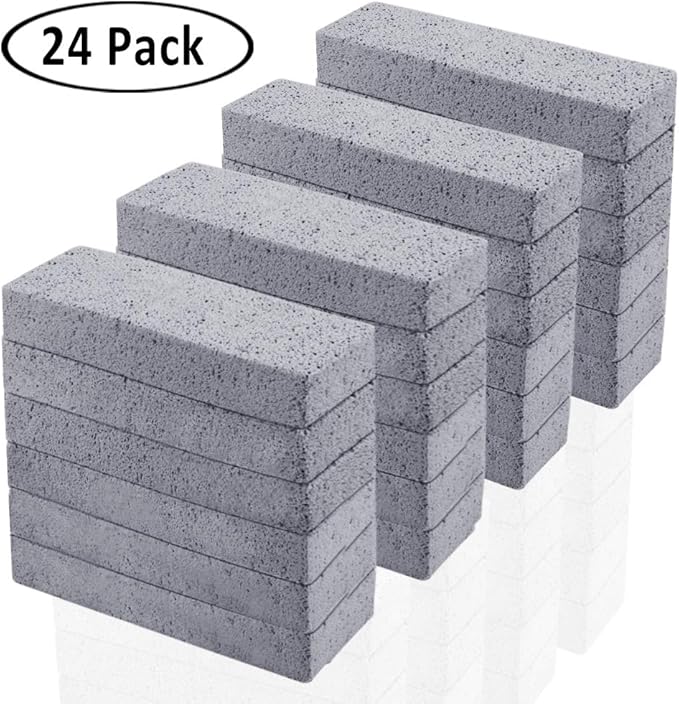 24 Pack Pumice Stone for Cleaning, Pumice Scouring Pad, Toilet Bowl Ring Remover Pumice Stick Cleaner for Kitchen/Bath/Pool/Household Cleaning, 5.9 x 1.4 x 0.98 Inch