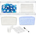 Vtopmart 5 Pack Laundry Pods Container and Dryer Sheet Holder, Detergent Powder Container with Lids &Labels & Scoop for Laundry Room Organization, Laundry Storage for Powder, Pods, Scent Booster Beads