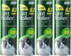 Fedicelly Large Lint Rollers Pet Hair Extra Sticky Refills,Mega Value Set 6.3 inches Wider with 320 Sheets for Cat and Dog Hair Removal,80 Sheets Per Roller (Pack of 4)