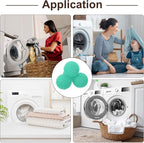 uxcell 4pcs Reusable Laundry Dryer Balls Vinyl Drying Balls for Reduce Wrinkles Static Fabric Softener Reduce Drying Time Save on Energy, Blue-Green