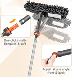 Chabatree Window Squeegee Cleaner Set 2-in-1 Window Cleaning Tool with Extendable Pole, Window Cleaning kit with Bendable Head for Indoor & Outdoor Glass for Car Indoor Outdoor High Windows（Kit2.0）