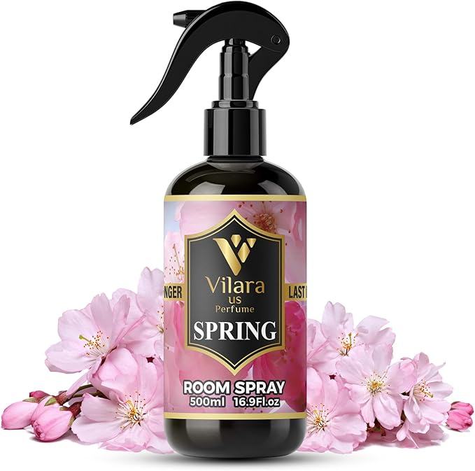 Vilara US Room Spray Freshener – Long-Lasting Luxury Perfume Scent, Linen & Fabric Spray for Bedding, Furniture, Home & Bedroom Aromatherapy – 16.9 fl oz (Spring)