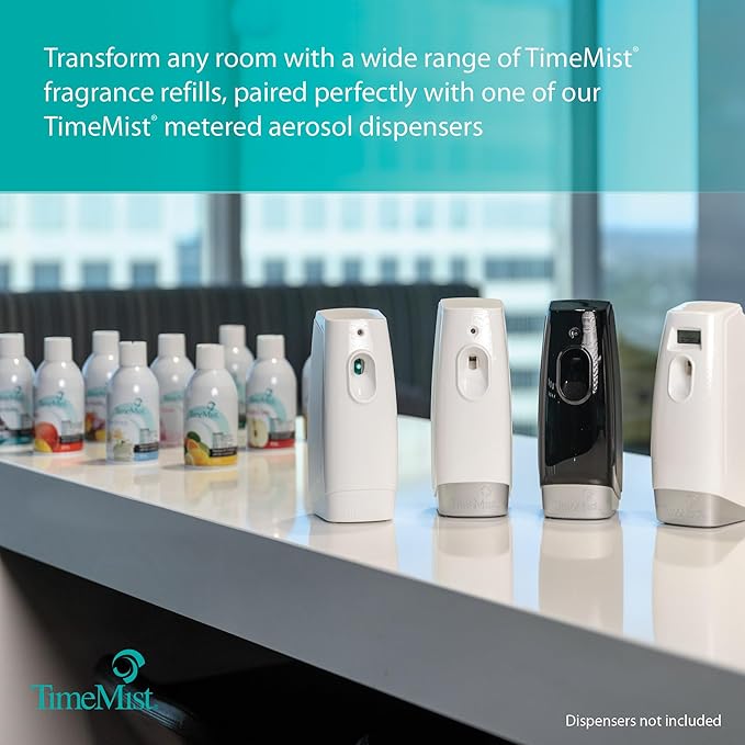 TimeMist Classic Metered Aerosol Fragrance Dispenser (Case of 6) + TimeMist Air Freshener Mixed Assortment Dispenser Refills