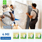 TICONN 2PK Plastic Mattress Bag for Moving Storage, Waterproof Mattress Protector Cover, Heavy-Duty Mattress Moving Supplies (4 mil, Full)