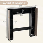 Giantex Short Over The Toilet Storage Cabinet, Bathroom Organizer w/2 Open Compartments & 4 Adjustable Shelves, Freestanding Space Saver Above Toilet Storage for Restroom, Laundry Room (Black+Oak)