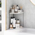 Forest Angle Bathroom Counter Organizer,Countertop Organizer,Vanity Organizers,Bathroom Storage,Bathroom Sink Caddy,Counter Shelf,Corner Counter,Corner Shelves(Black-White Marble)