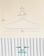 SONGMICS Velvet Hangers 60 Pack, Non-Slip Clothes Hangers with Shoulder Notches, Pants Bar, 360° Swivel Hook, Space-Saving, for Closet, Cloud White UCRF030W01