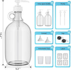 Laundry Detergent Dispenser,64oz Fabric Softener Dispenser,Glass Liquid Laundry Detergent Container,Laundry Detergent Organizer for Laundry Room Organization with 4 Labels,2 Pack