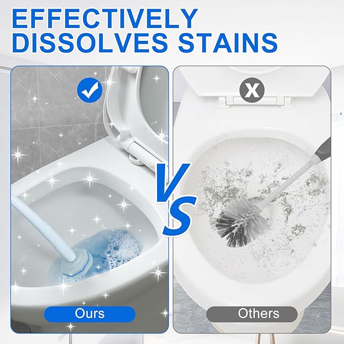 60pcs Disposable Toilet Wand Refills for Clorox,Replacement Brush Heads Compatible With Most Toilet Wand Refill System,Upgrade Fiber Cleaner Heads for Closestool Cleaning.（not included brush rod）
