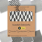 Swedish Dishcloths for Kitchen - Ecofriendly Reusable Paper Towels, Biodegradable Dish Cloths - Cellulose Sponge Dish Cloths for Washing Dishes - 8 Pack (Black & White)