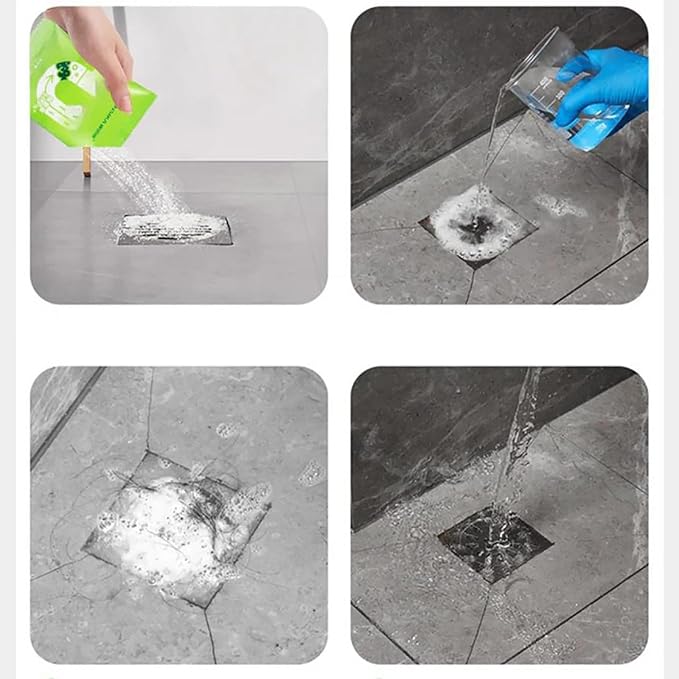 Wild Tornado Sink and Drain Cleaner, Wild Sink and Drain Cleaner Powder, Fast Foaming for Kitchen/Bathroom/Toilet Pipeline Quick Cleaning Tool (2PCS)
