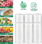 FRESKO Vacuum Sealer Bags Food Rolls 6 Packs - 8" x 20' & 11" x 20', Commercial Grade Seal a Meal Bags for Storage Food and Sous Vide, BPA Free, Customized Size for Vacuum Sealer