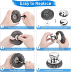 7PCS Steel Wool Scrubber Pads, Stainless Steel Scrubber Set with 1PCS Handle, Metal Scrubbers for Cleaning Kitchen and Household, Dishes, Stoves, Grill, Wash Sink, Pots