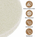 HARFINGTON 16pcs Scrubber Scouring Pads 450 Grits 2 Inch Drill Power Brush Hoop and Loop Surface Conditioning Disc Drill Scuffing Disc Scrub Pads for Home Kitchen Cleaning, White