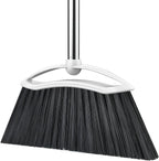 Heavy Duty Broom, 54-inch Adjustable Long Handle Angle Brooms Large Brooms for Sweeping Indoor and Outdoor Commercial Broom for Home Kitchen Patio Garage Porch Courtyard Classroom, White
