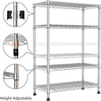 M MZG 1000 lbs Storage Shelving 4-Tier Utility Shelving Unit Steel Organizer Wire Rack for Home,Kitchen,Office,Chrome (13.7" D x 23.6" W x 53.4" H)