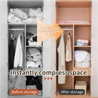 4 Pack Vacuum Storage Bags, Space Saver Bag Vacuum Seal Bags for Clothing Travel Moving Blankets Pillows Storage and Organization, Hand Pump Included