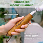 Haliaeetus Seeding Widger, Stainless Steel Garden Planting Trowel for Repotting, Long and Narrow Widger for Weeding from Tight Areas, Hand Transplanter with Wood Handle for Planting, Weeding, Digging