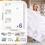 TAILI 6 Pack Vacuum Storage Bags for Comforter and Blankets, XXL Jumbo Vacuum Seal Bags for Bedding (47x39 Inch), Huge Space for Toy, Bedding, Pillows, Save More Closet Space