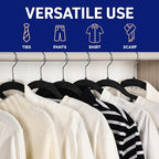 Lifemaster Versatile Clothes Hanger Set - 20 Pieces Space-Saving Dry and Wet Clothes Hanger Set with 360° Swivel Hook and Non-Slip Rubber Design - Black