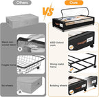 SpaceHacks Under Bed Storage with Wheels 3Pack Storage Containers with Clear Window&Label Under Bed Drawers Rolling Under Bed Storage for Clothes,Shoes, Blankets (30.71 x 16.93 x 6.69 in, Black)