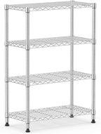 M MZG 1000 lbs Storage Shelving 4-Tier Utility Shelving Unit Steel Organizer Wire Rack for Home,Kitchen,Office,Chrome (13.7" D x 23.6" W x 53.4" H)