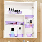 StorMiracle 13 PCS Drawer Organizer Set, 5 Varied Size Bathroom and kitchen Drawer cabinet organizer Trays, Clear Storage Bins for Makeup, Jewelry, Utensils and Gadgets, Purple