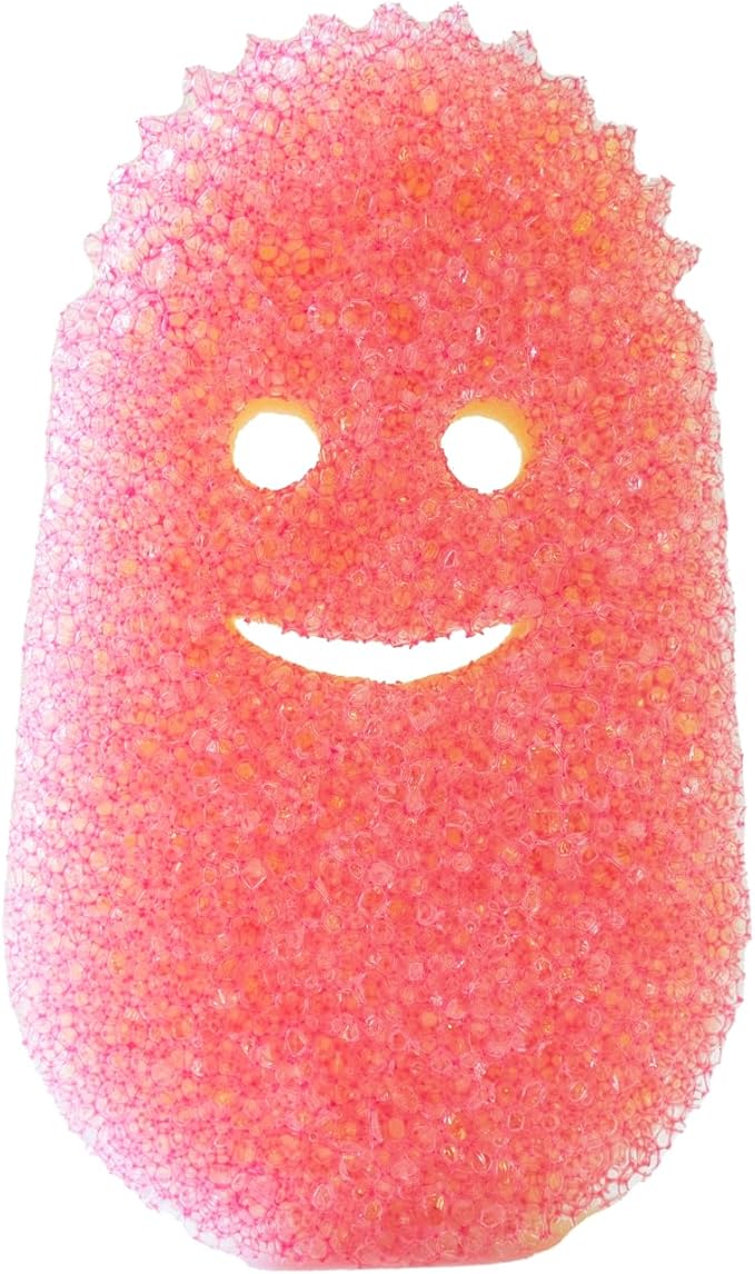 Scrub Daddy Dish Wand Scrubbing Brush Replacement Heads, Soap Dispensing Brushes, Texture Changing Washing Up Sponges, Detachable Dish Daddy Head Sponge Refills, Pink 2 Pack