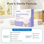 BellaLuce Sensitive Skin Laundry Detergent Sheets, 200 Loads (100 Count) - Hypoallergenic & Fragrance Free Washing Strips, Gentle for Baby, Travel & Dorm Essentials