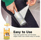 Extra Sticky Lint Roller for Pet Hair, 600 Sheets with 2 Reinforced Handles, Heavy Duty Lint Roller for Clothes, Couch, Furniture & Car